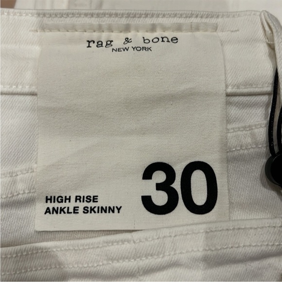 NWT rag & bone Jeans Nina High-Rise Ankle Skinny in White Size 30 (8-10) - Picture 9 of 13